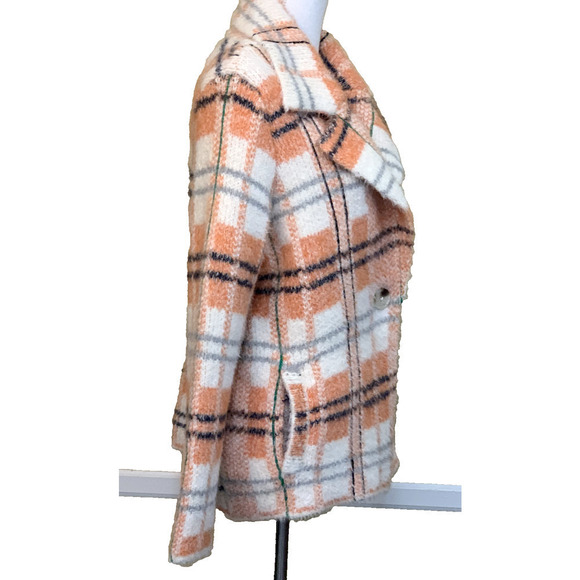 Soft Surroundings Briony Soft Plaid Jacket, ivory/orange, extra large - Picture 2 of 8